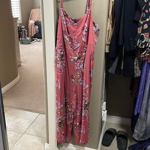 Torrid pink floral jumpsuit